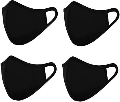 Blue Ribbon Black KIDS cotton reusable safety Face Mask. ( 3 to 8 years )