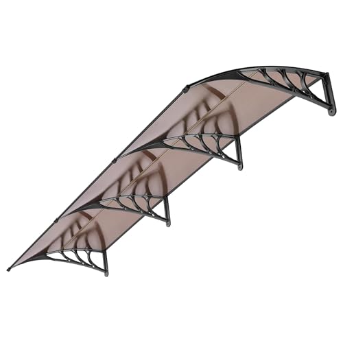 VIVOHOME Marquesina Exterior 100x300cm Marrón con Soportes Negros
