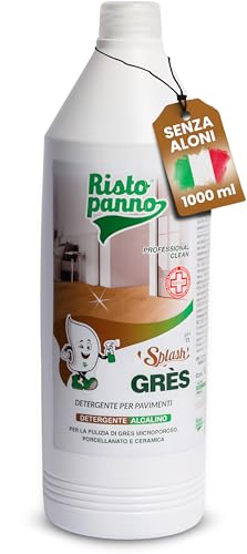 Ristopanno 1 Pz X 1L Lavapavimenti Professionale Alcalino – Detergente Per GrèS Porcellanato E Ceramica – Azione Sgrassante – Uso Manuale E Lavasciuga – Prodotti Pulizia -SPLASH Gres