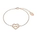 Produktbild s.Oliver SO PURE Armband für Damen mit Herz Anhänger und Infinity Symbol, Zirkonia / 925 Sterling Silber, Rosé vergoldet, Länge: 17-20 cm