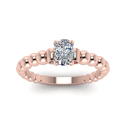 Image of 55Carat Choose Your Gemstone Bead Diamond CZ Engagement Ring Rose Gold Plated Cushion Shape Side Stone Engagement Rings Everyday Jewelry Wedding Jewelry Handmade Gifts for Wife US Size 4 to 12
