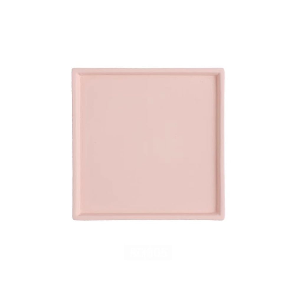Kx9Lb8d plant saucer Square Planter Pallet Drip Tray, Plant Pot Saucer Ceramic for Indoor Outdoor Multi Colour flower pot saucer(Pink)