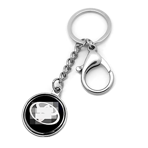 Car Keychain Ring with 3D Enamel Polychrome Chrome Plated Metal for Toyota Series Chain Keyring