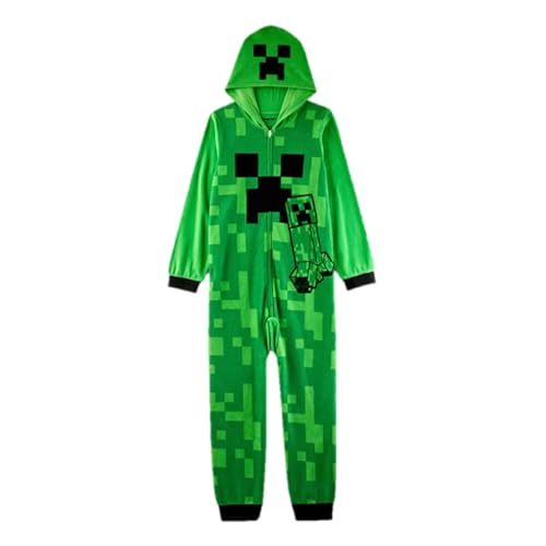 Boys' Minecraft Union Suit - Green, Size XS-Large (US, Alpha, Medium, Regular, Green)