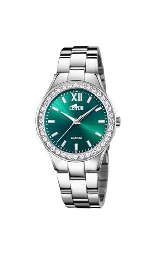 Lotus Damen Uhr Analog aus Edelstahl 316L Silber - Quarzwerk - Mineralglas hochresistent - 5 ATM wasserdicht 18883/7 - Trendy