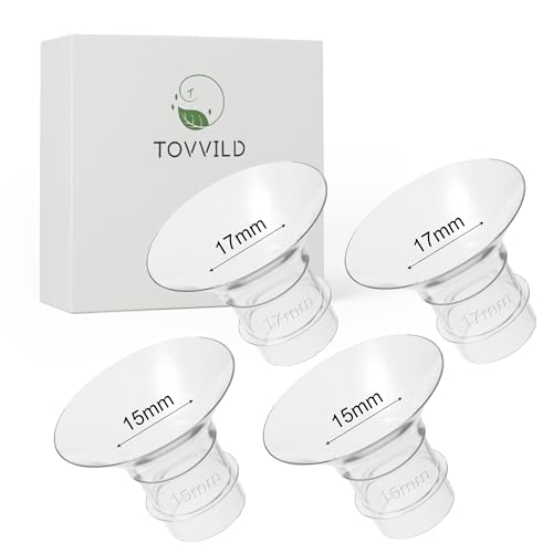 Image of TOVVILD Flange Inserts 15mm 17mm for Medela,Spectra 24mm Shields/Flanges, Compatible with Momcozy S9Pro/S12Pro/M5,Paruu Electric Breast Pump,Reduce 24mm Nipple Tunnel Down to 4pcs