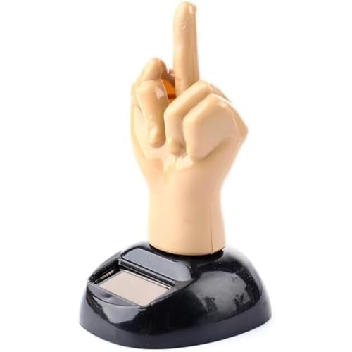 Tiosen Solar Powered Dancing Middle Finger Figure Swinging Car Dashboard Decoration Ornaments Dancing for Office Home Desk Decor