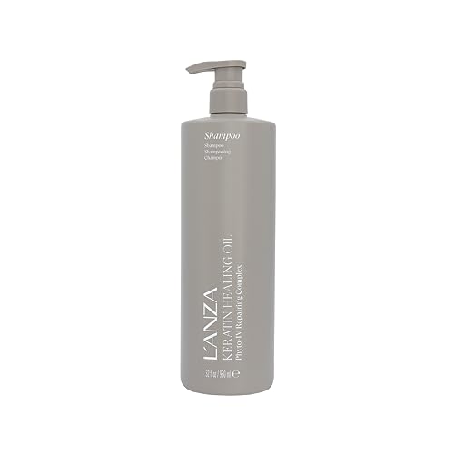 L’ANZA Keratin Healing Oil Champú Reparador para Cabello Dañado con Efecto Brillo y Belleza sin Sulfatos, sin Parabenos, sin Gluten, 950 ml