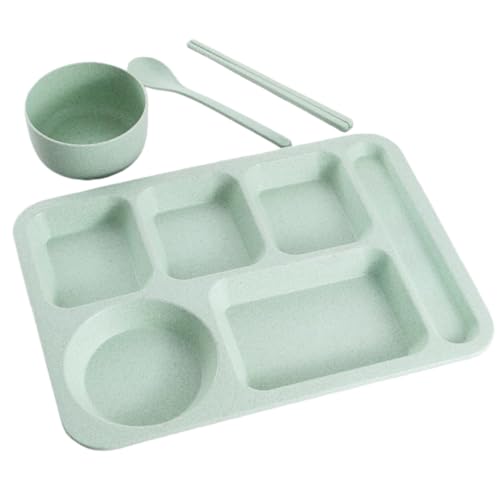 yarunchuangding ランチプレート 深め すくいやすい 仕切り皿 部分プラッタ分割ディナー美濃焼 プレートバランスのとれた食事プレート 大人のための子供 食洗機対応/学生用食事皿-大容量-長方形食堂大人用食事皿投げ防止ファストフード皿分格皿セッ