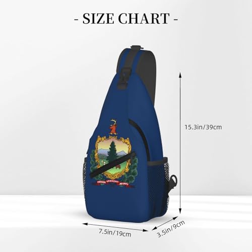 Mochila unisex tipo bandolera con diseño de bandera de Vermont miniatura 3