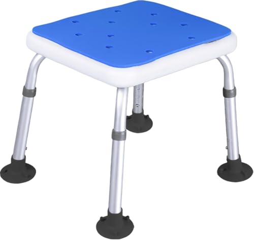 Slystar バスルームスツール 風呂椅子 浴槽内椅子 シャワーチェア パッド入りプラスチック 吸盤付き 滑り止め加工 高さ調節可能 浮かない 軽量 シャワーステップ 半身浴 介護用品 美容院 障害者/高齢者/妊婦 (ダークブルー,大さな足) [並行輸入