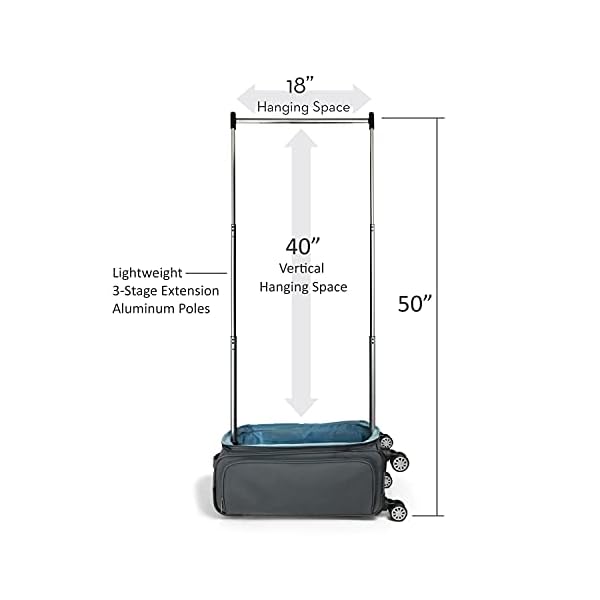 Travolution Travel Garment Rack Luggage Carryon with Spinner Wheels