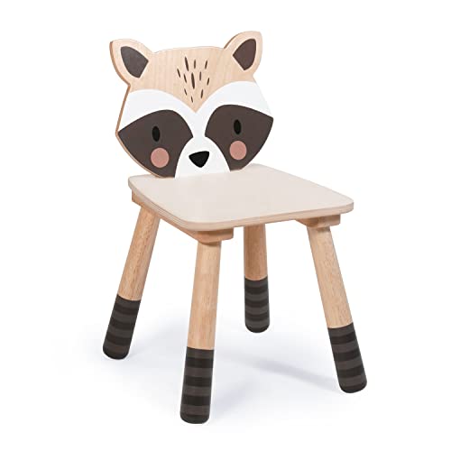 Tender Leaf Toys - Forest Raccoon Chair - Wooden Playroom Furniture for Kids - Cute and Sturdy Animal Themed Chair - Age 3+