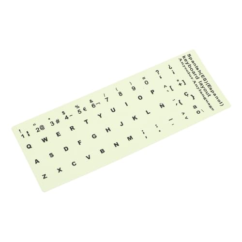 GALPADA Pegatinas para Teclado Español Autoadhesivas Brillo Nocturno Letras Luminiscentes Compatible con Portátiles y PC Fácil Aplicación Rápida