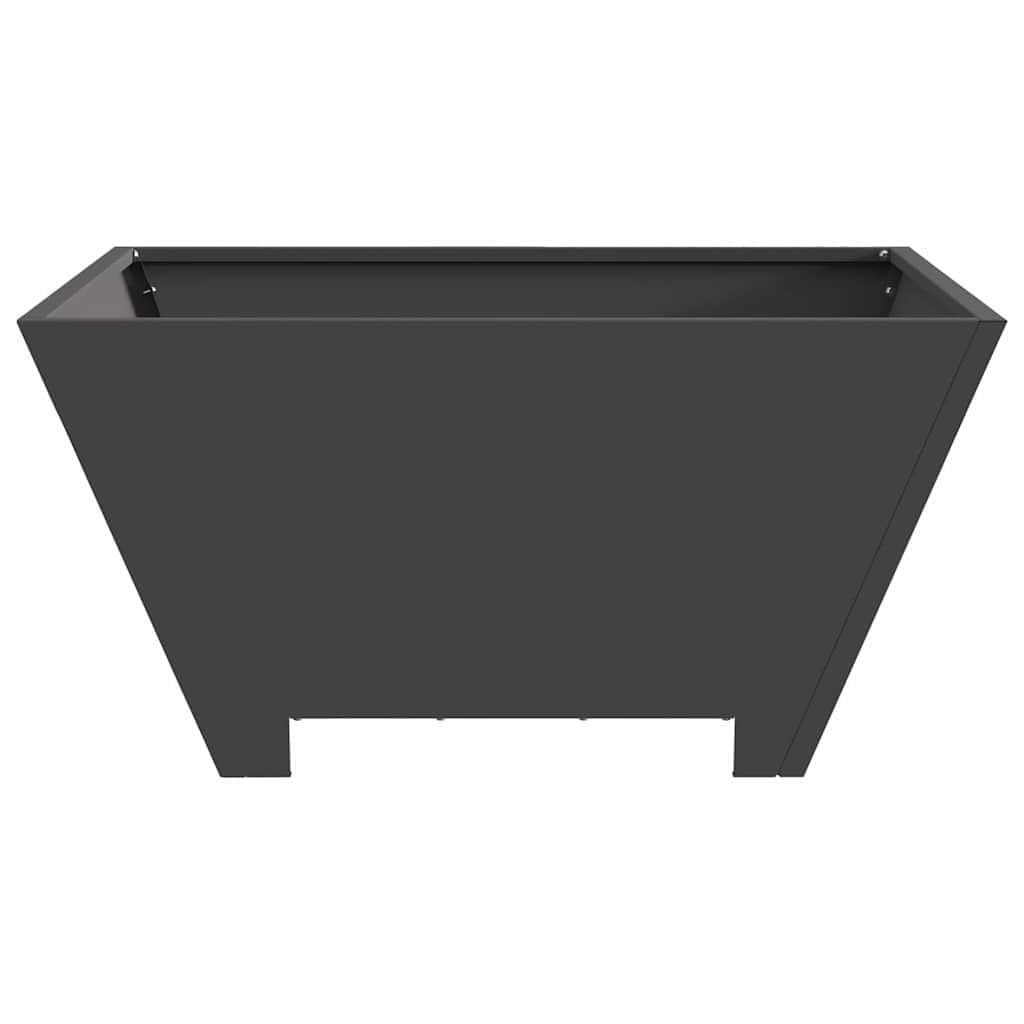 Brasero negro de acero 60 x 60 x 30 cm cuadrado para jardín, terraza, balcón, brasero robusto con diseño resistente al calor, moderna fuente de calor para exteriores e interiores
