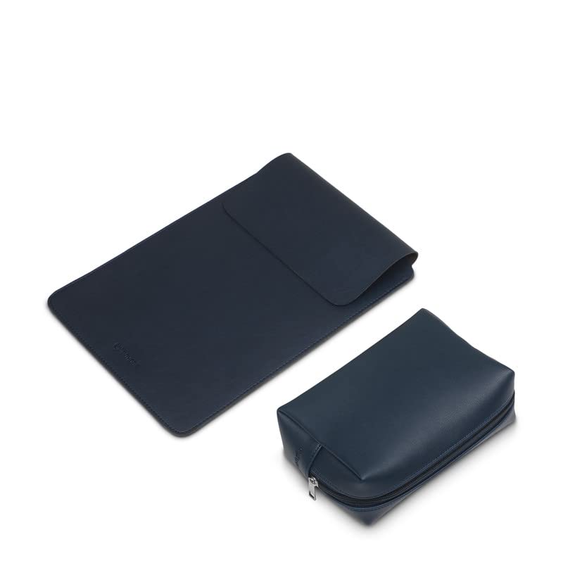 Image of Enthopia MacBook Sleeve and Pouch Compatible with 2022-2018 MacBook Air 13 A2337 M1 A2179 A1932 / MacBook Pro 13 A2338 M1 A2251 A2289 A2159 A1989 / 14 inch A2442 - Navy Blue