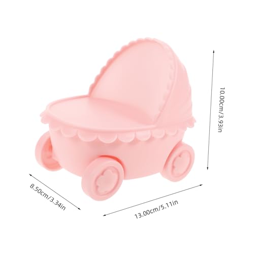Lámpara de mesa de noche con forma de cochecito rosa miniatura 2