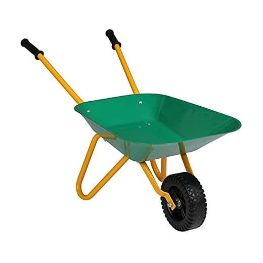 CS-PYY Kids Wheelbarrow Metal with Rubber Hand Grips, Outdoor Kids Toy Wheelbarrow Green FFFNB