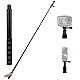Zaxiva 150cm Invisible Selfie Stick Aluminium, Dehnbarer Verlängerungsstab für Insta360, für GoPro, DJI, Action Kamera, Im Freien Sport Handstange mit Zubehör, Bergsteigerschnalle, 1/4 Schraube