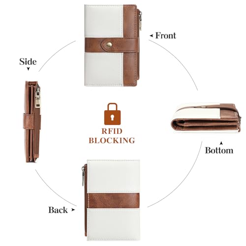 FALAN MULE Small Wallet for Women RIFD Leather Bifold Credit Card Holder with 3 ID Window4