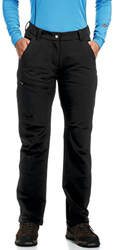 maier sports Women's Helga Hiking Trousers, Outdoor Pants, Lined Winter Trekking Trousers Black (Black), 38W / 30L