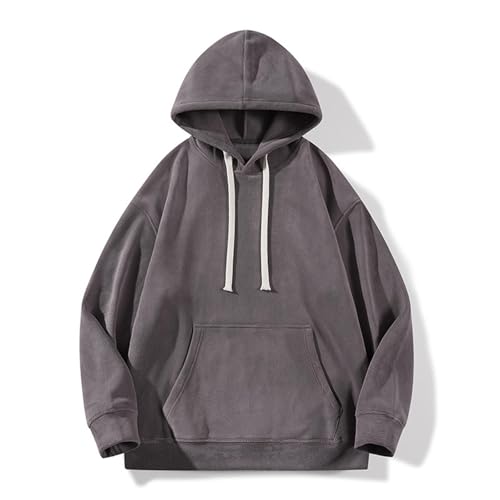 Hoodies for Men Fleece Lined Casual Long Sleeve Warm Hooded Sweatshirt Solid Color Fall Winter Clothes with Pocket2