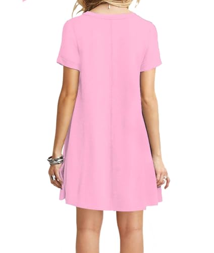 Image of TOPONSKY Women's Casual Plain Simple Loose Flowy Short-Sleeve T-Shirt Dress