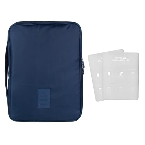 AffeGifts Porta Camisas Viaje, Bolsa para Camisas de Viaje Portátil Organizador de Viaje para Camisa y Corbatas Anti-Arrugas Shirt Travel Bag para Viajes (Marina)