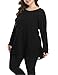 Shiaili Heather Plus Size Tunic Tops for Women Long Flowy Shirts for Leggings(Black, 3X)