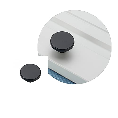 ANSIEDIO 2 Pieces Matt Black Round Drawer Knobs for Dressers Cabinets Desks Cupboards Zinc Alloy Furniture Door Pull Handles - Image 2