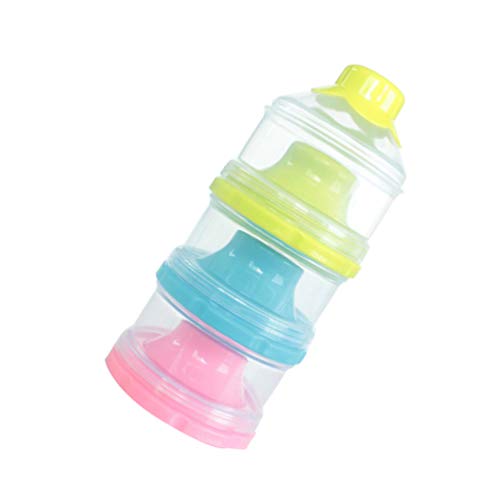 Tomaibaby 1pc Baby Milk Powder Non-Spill 3-Layers Stackable Baby Feeding Plastic Holder Container Dispenser for Todddlers Infants Baby