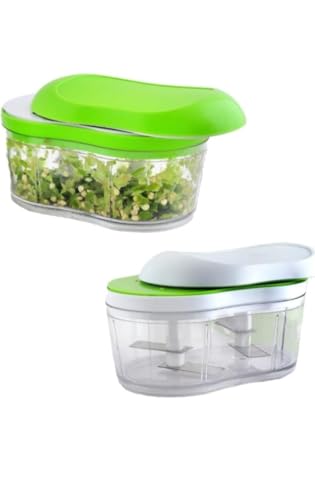 Image of CRFTYVIBE Hand Push Chopper for Vegetables & Fruits | Manual Food Chopper | Onion Cutter, Garlic Crusher, Salad Maker | BPA Free Plastic | Kitchen Tool (Multicolor (Assorted Color), 900ml)