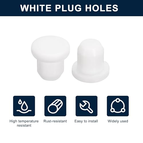 Image of uxcell 20 Pieces White Rubber Stopper, S7.5 Waterproof Plug Holes for 7.5mm / 0.3 inch Hole