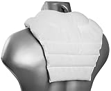 Cuscino cervicale con parte dorsale - bianco - semi di uva -Cuscino termico - Cuscino ricurvo compartimentatiper collo e schiena