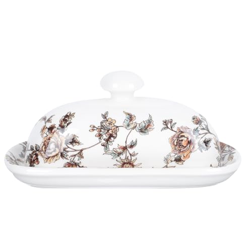 FUNNETOYU 創意セラミックバターケース 蓋付きチーズ皿 スナック用食器 プレート おしゃれで実用的 家用デザートサービングプレート