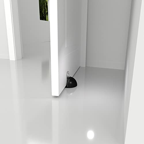 Magnetic Door Stoppers, No Drill Door Stops Magnetic Floor Mount Door Stopper, Self Adhesive, Black Magnet Door Stop Wall Protector Door Catch Door Holder, 2 Pack #TOP5