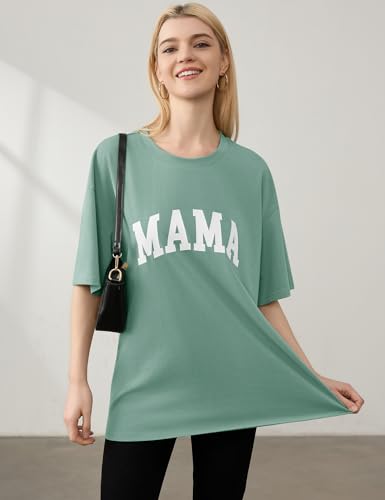 LOMON Oversized T Shirts for Women Short Sleeve Crewneck Summer Tops Loose Casual Mama Shirts Basic Tee2