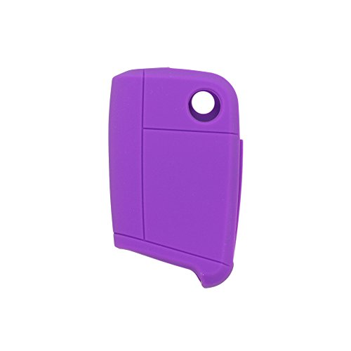 BROVACS Silicone Cover Protector Case Holder Skin Jacket Compatible with VOLKSWAGEN 3 Button Flip Remote Key Fob CV9803 Purple - Image 3