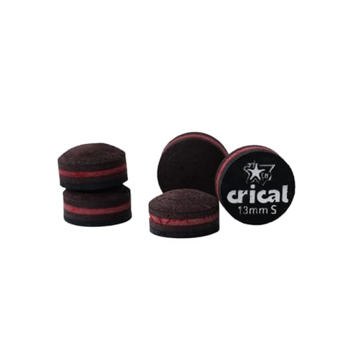 CRICAL Punteras para Taco de Billar, 13mm, Cuero de Cerdo Premium japonesa, 6 Capas, Dureza Soft, Medium, Hard