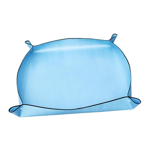 Leefasy ガーデニングシート 植物移植マット 防水 折りたたみ式 植木鉢 プランターパッド 屋内用 鉢植え用 植物植え替えマット, 青