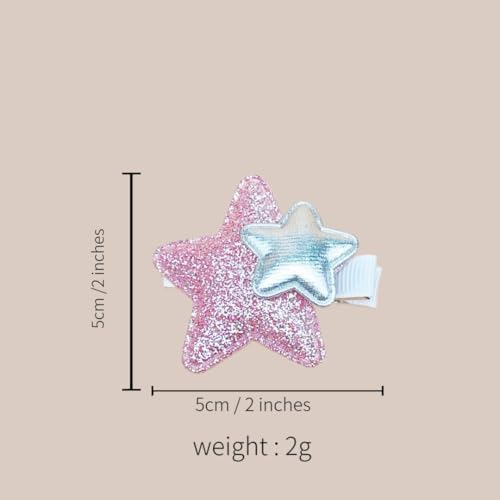 Pinzas para el cabello con diseño de estrella brillante para niñas, accesorios para el cabello infantil, 4 pares (8 piezas) en rosa y plateado miniatura 3
