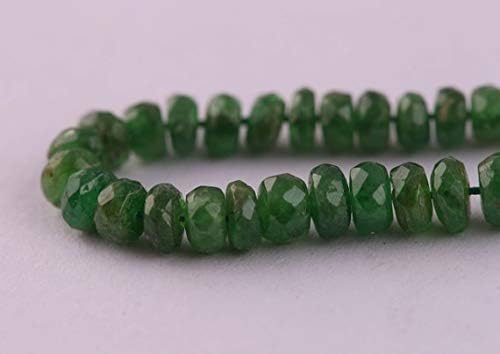 Natural Green Tsavorite Beads|2-7mm Garnet Rondelle Faceted Bead for Jewelry Making |16" Strand |Loose Gemstone | AAA Quality |Emerald Green