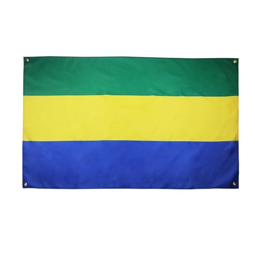 AZ FLAG Drapeau Gabon 150x90 cm avec 4 oeillets, Pavillon Gabonais pour balcon ou mur