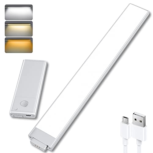Accwork Lampe led placard 【90LED & 150 lumens】 Rechargeable, Sans fil - Reglette éclairage LED Cuisine sous meuble, lumière led à Détecteur de Mouvement,Lampe de Placard, 3000-6500K,Veilleuse