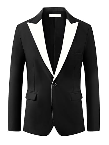 Lars Amadeus Tuxedo Jackets for Men's Peak Lapel Blazers Classic Single Breasted Sports Coats Suit Jackets