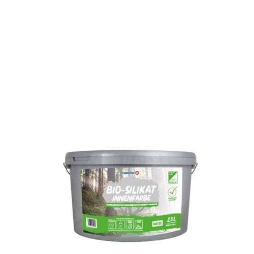 Farbklecks24 Bio-Silikat Innenfarbe 2,5L weiss, Wandfarbe, Silikatfarbe innen, für Allergiker empfohlen