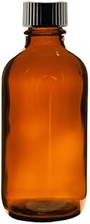 Premium Vials B27-24AM Boston Round Glass Bottle with Cap, 4 fl. oz. Capacity, Amber (Pack of 24)