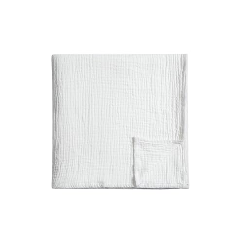 Meracorallo Muslin Swaddle Blanket, 100% Cotton Receiving Blanket Soft and Breathable Swaddle Wrap for Baby Boys and Girls, White