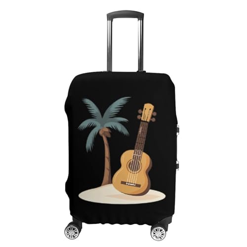 Palm Tree And Guitar Unisex Luggage Cover Washable Travel Suitcase Case Elastic Baggage Protective Covers XL
