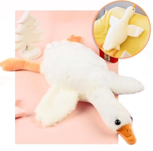 Kiuiom Plüsch Gans Kissen Puppe,Gans Kuscheltier Weiß,Riesige Gänse Plüschtiere,Stofftier Gänse,Weiches Gänses Schlafkissen Kissen,Für Kinder Und Mädchen,40CM
